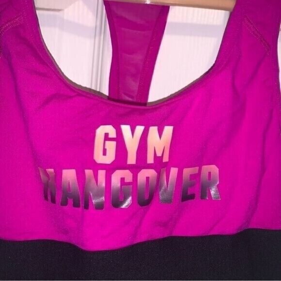 PINK Victoria Secret Hot Pink Gym Yoga Hangover Razor Back Sports Bra Size XS - Picture 3 of 7
